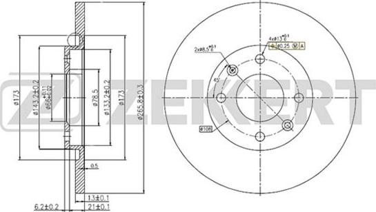 Zekkert BS-5249 - Тормозной диск autospares.lv