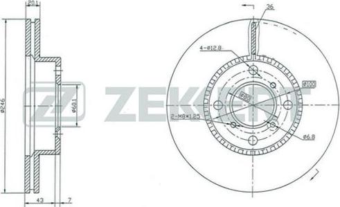 Zekkert BS-5241 - Тормозной диск autospares.lv