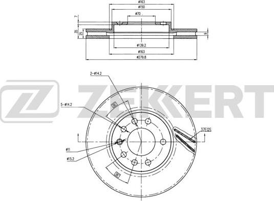 Zekkert BS-5247B - Тормозной диск autospares.lv