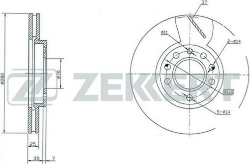 Zekkert BS-5247 - Тормозной диск autospares.lv