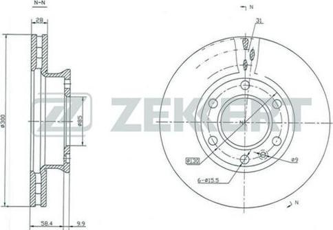 Zekkert BS-5256 - Тормозной диск autospares.lv