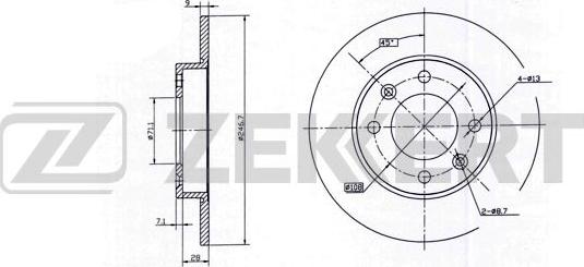 Zekkert BS-5250 - Тормозной диск autospares.lv