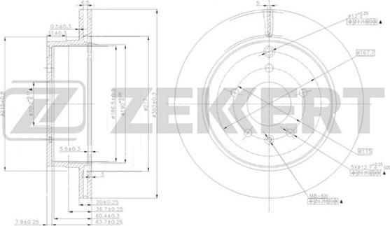 Zekkert BS-5269 - Тормозной диск autospares.lv