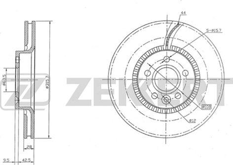 Zekkert BS-5263 - Тормозной диск autospares.lv