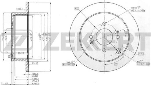 Zekkert BS-5262 - Тормозной диск autospares.lv