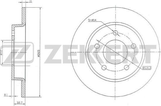 Zekkert BS-5267 - Тормозной диск autospares.lv