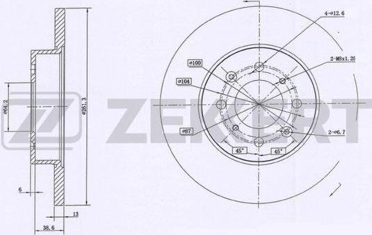 Zekkert BS-5204 - Тормозной диск autospares.lv