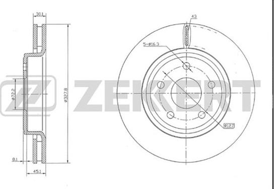 Zekkert BS-5203 - Тормозной диск autospares.lv