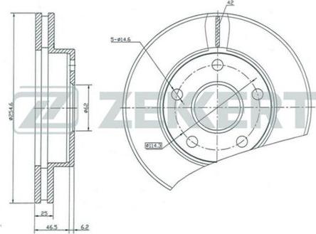 Zekkert BS-5219 - Тормозной диск autospares.lv