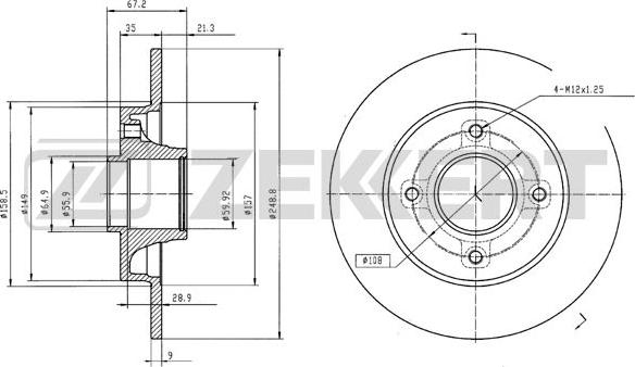 Zekkert BS-5216BZ - Тормозной диск autospares.lv