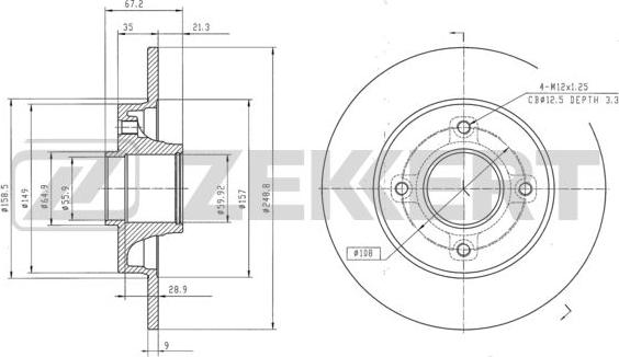 Zekkert BS-5216 - Тормозной диск autospares.lv