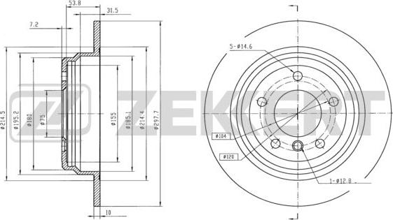 Zekkert BS-5211 - Тормозной диск autospares.lv