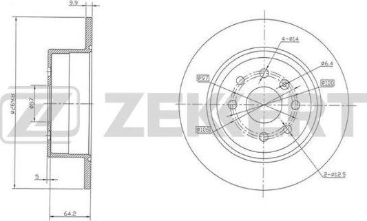 Zekkert BS-5217 - Тормозной диск autospares.lv