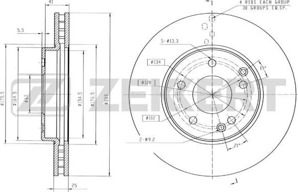 Zekkert BS-5289B - Тормозной диск autospares.lv