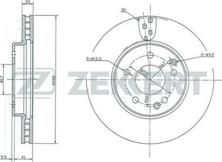 Zekkert BS-5289 - Тормозной диск autospares.lv