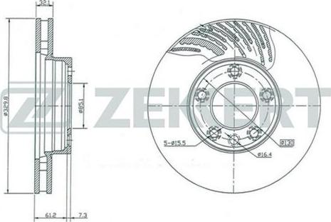 Zekkert BS-5284 - Тормозной диск autospares.lv