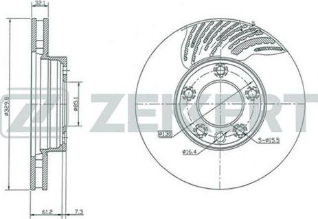 Zekkert BS-5285 - Тормозной диск autospares.lv