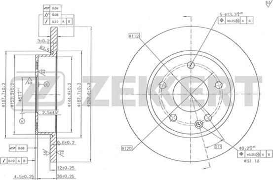 Zekkert BS-5286 - Тормозной диск autospares.lv