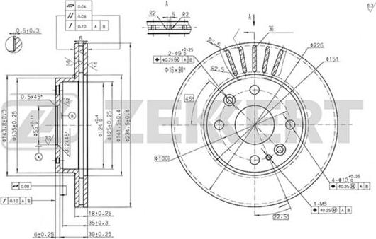 Zekkert BS-5280 - Тормозной диск autospares.lv