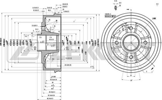 Zekkert BS-5288 - Тормозной барабан autospares.lv