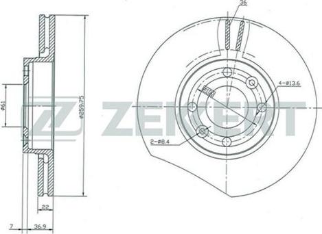 Zekkert BS-5231 - Тормозной диск autospares.lv