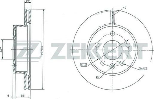 Zekkert BS-5238 - Тормозной диск autospares.lv