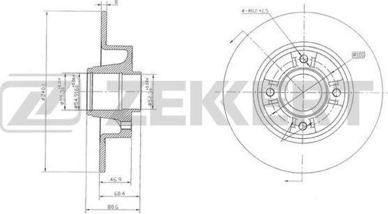 Zekkert BS-5232 - Тормозной диск autospares.lv