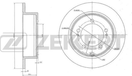 Zekkert BS-5224 - Тормозной диск autospares.lv