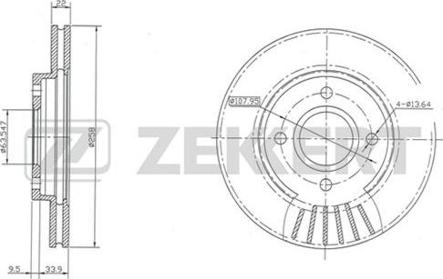 Zekkert BS-5222 - Тормозной диск autospares.lv