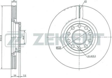 Zekkert BS-5279 - Тормозной диск autospares.lv