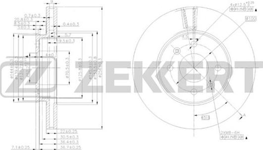 Zekkert BS-5276 - Тормозной диск autospares.lv