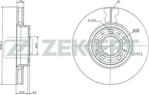 Zekkert BS-5270 - Тормозной диск autospares.lv
