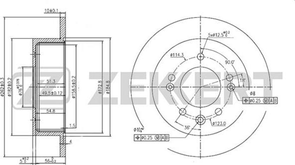 Zekkert BS-5271 - Тормозной диск autospares.lv