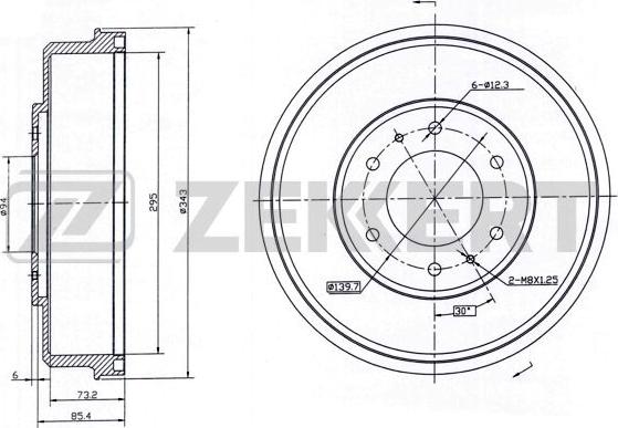 Zekkert BS-5272 - Тормозной барабан autospares.lv