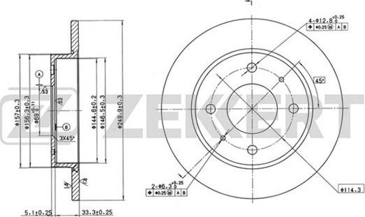 Zekkert BS-5790 - Тормозной диск autospares.lv