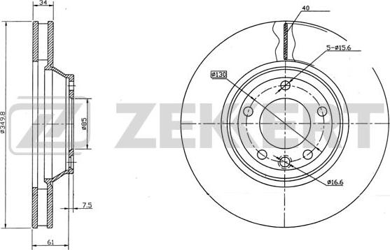 Zekkert BS-5793 - Тормозной диск autospares.lv