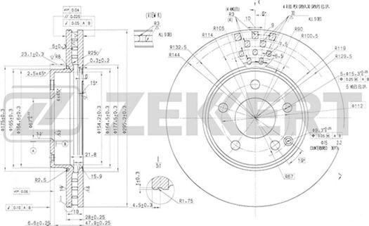 Zekkert BS-5792 - Тормозной диск autospares.lv