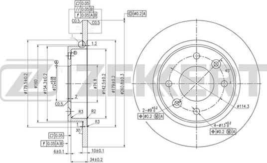 Zekkert BS-5741 - Тормозной диск autospares.lv