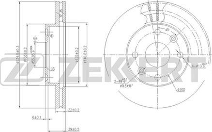 Zekkert BS-5748 - Тормозной диск autospares.lv