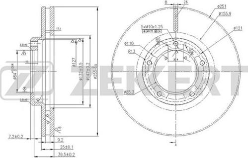 Zekkert BS-5742 - Тормозной диск autospares.lv