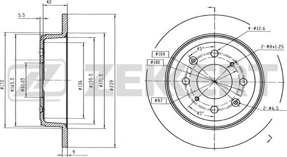 Zekkert BS-5754B - Тормозной диск autospares.lv