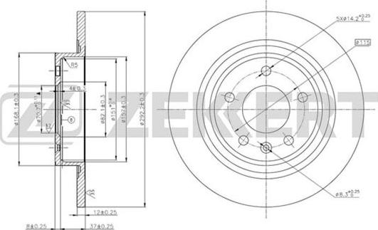 Zekkert BS-5755 - Тормозной диск autospares.lv