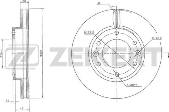 Zekkert BS-5756 - Тормозной диск autospares.lv