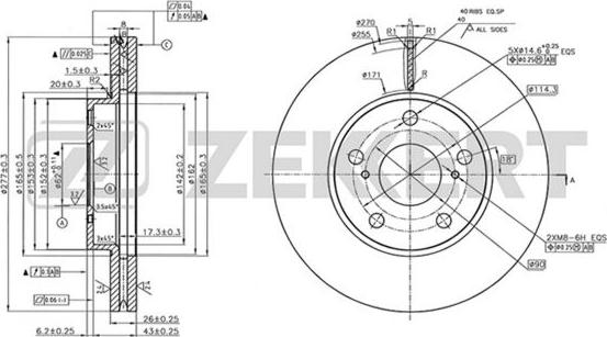 Zekkert BS-5750 - Тормозной диск autospares.lv