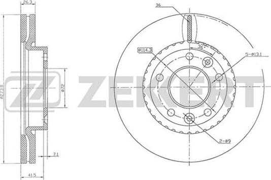 Zekkert BS-5761 - Тормозной диск autospares.lv