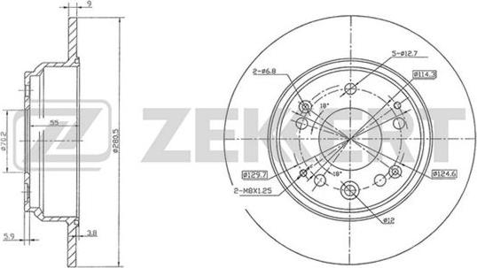 Zekkert BS-5709 - Тормозной диск autospares.lv