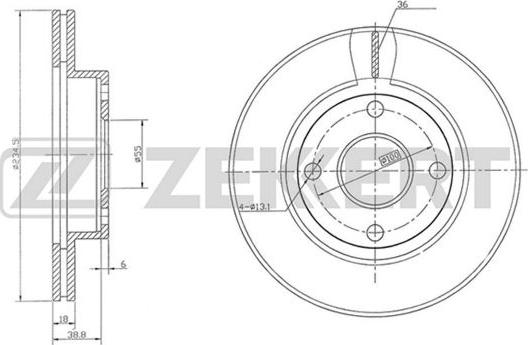 Zekkert BS-5705 - Тормозной диск autospares.lv