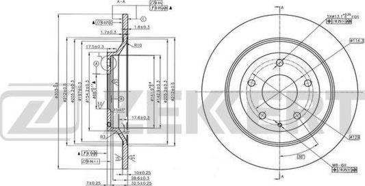 Zekkert BS-5708 - Тормозной диск autospares.lv