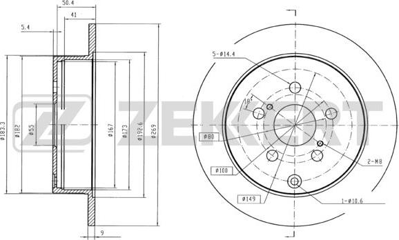 Zekkert BS-5702B - Тормозной диск autospares.lv