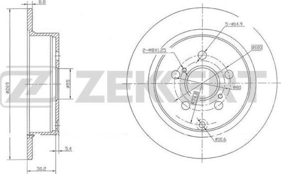 Zekkert BS-5702 - Тормозной диск autospares.lv